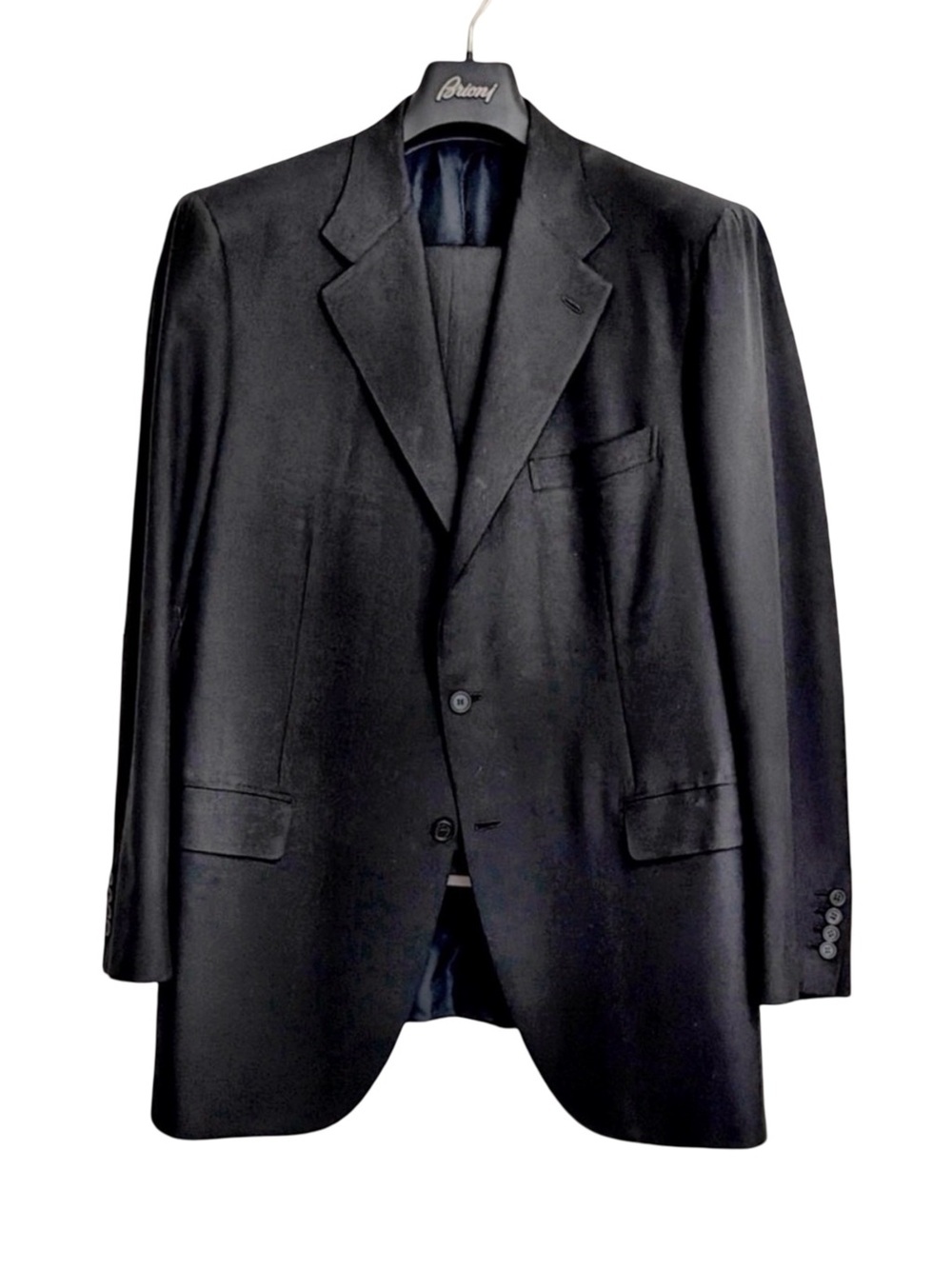 BRIONI Custom Tailored Men’s Single-Breasted Tuxedo | Black | Super 180’s | 42R